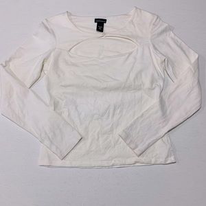 Moda- med- peekaboo button top